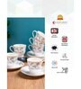 Clay Craft Fine Ceramic Classic Super Cup & Saucer Set of 12 (6 Cups + 6 Saucer) -160 ml each