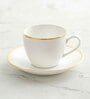 Clay Craft Fine Ceramic Cream Fiesta Cup & Saucer Set of 12 (6 Cups + 6 Saucer) -170 ml each