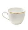 Clay Craft Fine Ceramic Cream Fiesta Cup & Saucer Set of 12 (6 Cups + 6 Saucer) -170 ml each