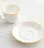 Clay Craft Fine Ceramic Cream Fiesta Cup & Saucer Set of 12 (6 Cups + 6 Saucer) -170 ml each