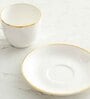 Clay Craft Fine Ceramic Cream Fiesta Cup & Saucer Set of 12 (6 Cups + 6 Saucer) -170 ml each