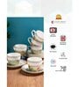 Clay Craft Fine Ceramic Cream Fiesta Cup & Saucer Set of 12 (6 Cups + 6 Saucer) -180 ml each