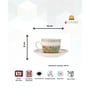 Clay Craft Fine Ceramic Cream Fiesta Cup & Saucer Set of 12 (6 Cups + 6 Saucer) -180 ml each
