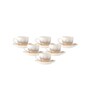 Clay Craft Fine Ceramic Cream Super Cup & Saucer Set of 12 (6 Cups + 6 Saucer)
