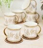 Clay Craft Fine Ceramic Diamond Ebony Tea/Coffee Cup Set Of 6