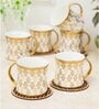 Clay Craft Fine Ceramic Diamond Ebony Tea/Coffee Cup Set Of 6