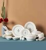 Clay Craft Fine Ceramic Diamond Impression Dinner Set (Set Of 40) (1410) Dinner Plates, Dining Set for Dinner