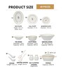 Clay Craft Fine Ceramic Diamond Impression Dinner Set (Set Of 40) (1410) Dinner Plates, Dining Set for Dinner
