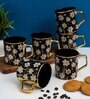 Clay Craft Fine Ceramic Director Ebony Tea/Coffee Cup Set Of 6