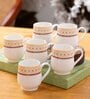 Clay Craft Fine Ceramic Ira Super Tea/Coffee Cup Set Of 6