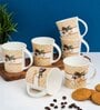 Clay Craft Fine Ceramic Jackson Hilton Tea/Coffee Cup Set Of 6
