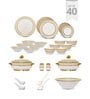 Clay Craft Fine Ceramic Karina Dinner Set (Set Of 40) (E624) Dinner Plates, Dining Set for Dinner