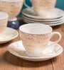 Clay Craft Fine Ceramic King Super Cup & Saucer Set of 12 (6 Cups + 6 Saucer)