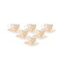 Clay Craft Fine Ceramic King Super Cup & Saucer Set of 12 (6 Cups + 6 Saucer)
