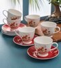 Clay Craft Fine Ceramic King Super Mw Cup & Saucer Set of 12 (6 Cups + 6 Saucer)