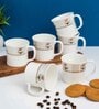 Clay Craft Fine Ceramic Liza Super Tea/Coffee Cup Set Of 6