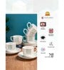 Clay Craft Fine Ceramic Maharani Noir Cup & Saucer Set of 12 (6 Cups + 6 Saucer)