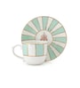 Clay Craft Fine Ceramic Maharani Noir Cup & Saucer Set of 12 (6 Cups + 6 Saucer)