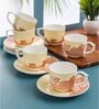 Clay Craft Fine Ceramic Maharani Super Cup & Saucer Set of 12 (6 Cups + 6 Saucer)
