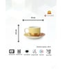 Clay Craft Fine Ceramic Maharani Super Cup & Saucer Set of 12 (6 Cups + 6 Saucer)