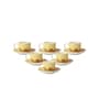 Clay Craft Fine Ceramic Maharani Super Cup & Saucer Set of 12 (6 Cups + 6 Saucer)