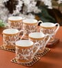 Clay Craft Fine Ceramic Melon Noir Tea/Coffee Cup Set Of 6