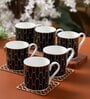 Clay Craft Fine Ceramic Melon Noir Tea/Coffee Cup Set Of 6