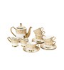 Clay Craft Fine Ceramic New Georgian Tea Set Of 15( 6 Cup, 6 Saucer, 1 Milk Pot, 1 Tea Pot, 1 Sugar Pot)
