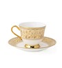 Clay Craft Fine Ceramic New Georgian Tea Set Of 15( 6 Cup, 6 Saucer, 1 Milk Pot, 1 Tea Pot, 1 Sugar Pot)