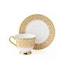 Clay Craft Fine Ceramic New Georgian Tea Set Of 15( 6 Cup, 6 Saucer, 1 Milk Pot, 1 Tea Pot, 1 Sugar Pot)