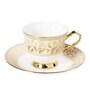 Clay Craft Fine Ceramic New Georgian Tea Set Of 15( 6 Cup, 6 Saucer, 1 Milk Pot, 1 Tea Pot, 1 Sugar Pot)