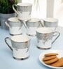 Clay Craft Fine Ceramic Peter Ebony Tea/Coffee Cup Set Of 6