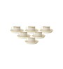 Clay Craft Fine Ceramic Rio Impression Cup & Saucer Set of 12 (6 Cups + 6 Saucer)