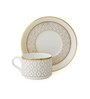 Clay Craft Fine Ceramic Rio Impression Cup & Saucer Set of 12 (6 Cups + 6 Saucer)