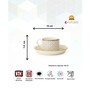 Clay Craft Fine Ceramic Rio Impression Cup & Saucer Set of 12 (6 Cups + 6 Saucer)
