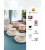 Clay Craft Fine Ceramic Rio Impression Cup & Saucer Set of 12 (6 Cups + 6 Saucer)