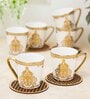 Clay Craft Fine Ceramic Rock Ebony Tea/Coffee Cup Set Of 6