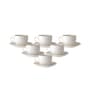 Clay Craft Fine Ceramic Rope Impression Cup & Saucer Set of 12 (6 Cups + 6 Saucer)