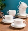 Clay Craft Fine Ceramic Rope Impression Cup & Saucer Set of 12 (6 Cups + 6 Saucer)
