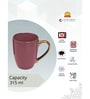 Clay Craft Fine Ceramic Ruby Em Pink Milk Mug 2 Piece -315 ml