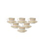 Clay Craft Fine Ceramic Snow Impression Cup & Saucer Set of 12 (6 Cups + 6 Saucer)
