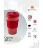 Clay Craft Fine Ceramic Travel Big Red Milk Mug 2 Piece -400 ml