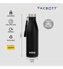 Clay Craft Vacbott Bingo SS Lid Single Walled Non Insulated Water Bottle, 1200 ml (Black) Steel Water Bottles for School, Office, Home, Gym, Water Bottle for Men Leakproof, Rust free Steel Bottle