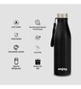 Clay Craft Vacbott Bingo SS Lid Single Walled Non Insulated Water Bottle, 1200 ml (Black) Steel Water Bottles for School, Office, Home, Gym, Water Bottle for Men Leakproof, Rust free Steel Bottle