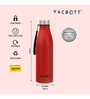 Clay Craft Vacbott Bingo SS Lid Single Walled Non Insulated Water Bottle, 1200 ml (Red) Steel Water Bottles for School, Office, Home, Gym, Water Bottle for Men Leakproof, Rust free Steel Bottle