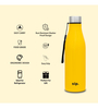 Clay Craft Vacbott Bingo SS Lid Single Walled Non Insulated Water Bottle, 1200 ml (Yellow) Steel Water Bottles for School, Office, Home, Gym, Water Bottle for Men Leakproof, Rust free Steel Bottle