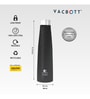 Clay Craft Vacbott Chariott SS Lid Single Walled Non Insulated Water Bottle, 900ml (Black) Steel Water Bottles for School, Office, Home, Gym, Water Bottle for Men Leakproof, Rust free Steel Bottle