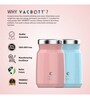 Clay Craft Vacbott Food Jar, Aloha Insulated Double Walled 24 Hours Hot and Cold Food Jar, 400 ml, Blush Pink