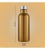 Clay Craft Vacbott Melissa SS Lid Single Walled Non Insulated Water Bottle, 1100 ml (Gold) Steel Water Bottles for School, Office, Home, Gym, Water Bottle for Men Leakproof, Rust free Steel Bottle