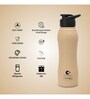 Clay Craft Vacbott Neo SS Lid Single Walled Non Insulated Water Bottle, 1000 ml (Beige) Steel Water Bottles for School, Office, Home, Gym, Water Bottle for Men Leakproof, Rust free Steel Bottle